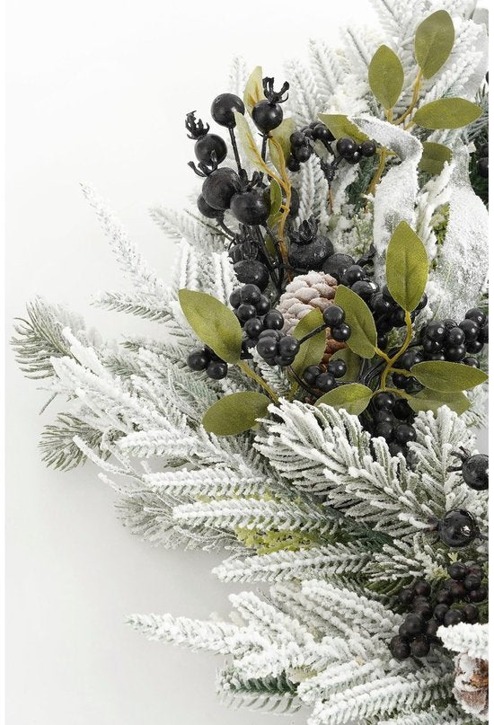 Mica Decorations Vesper-Weihnachtskranz mit Tannenzapfen – H 13 x Ø 50 cm – Schwarz