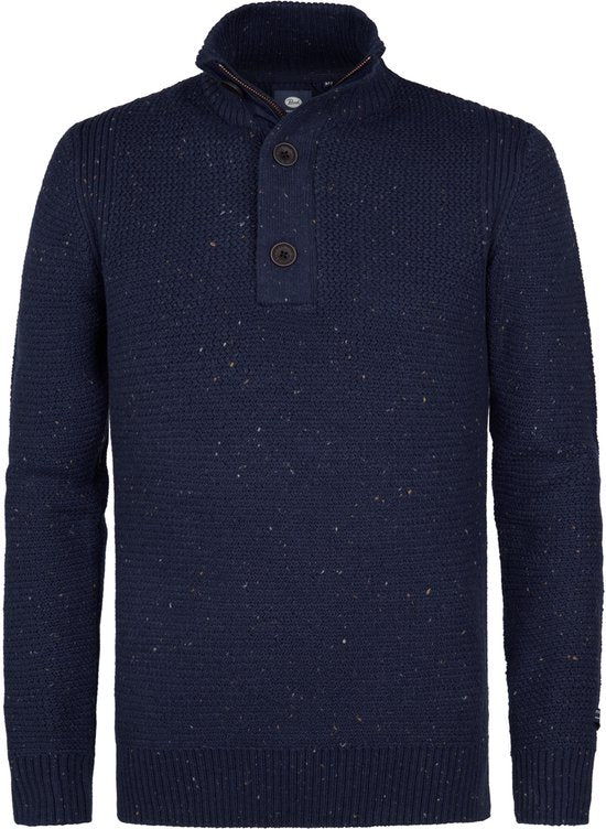 Petrol Industries – Herren-Pullover „Buffalo“ mit Melange-Muster – Blau – Größe S