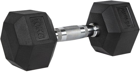VirtuFit Hexa Dumbbell Pro - 10 kg - Sechseckhantel - Langlebig und strapazierfähig - Krafttraining - Gewicht - CrossFit & Fitness - Geeignet für Anfänger und Profis - Pro Stück verkauft