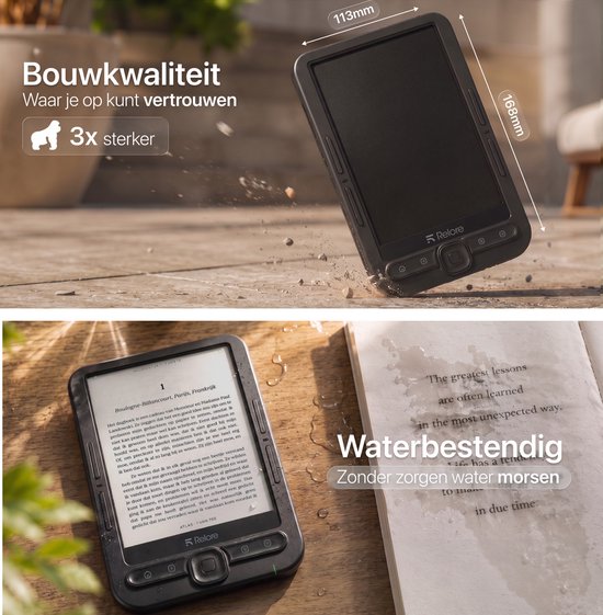 Relore E-Reader mit 6-Zoll-Touchscreen – Speicherplatz für über 1000 E-Books – Ersatz für Kobo Clara, Kindle und Pocketbook