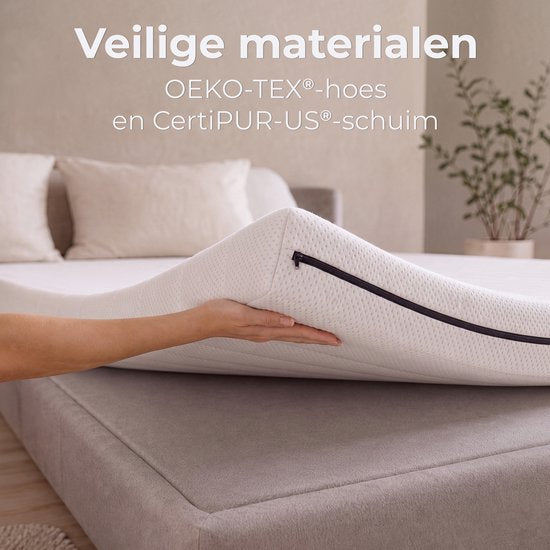 CozySense Basic Matratze 90 x 200 cm – Einzelbett – CertiPUR-US-PU-Schaum – abnehmbarer OEKO-TEX-Bezug – 13 cm dick – mittlerer Härtegrad