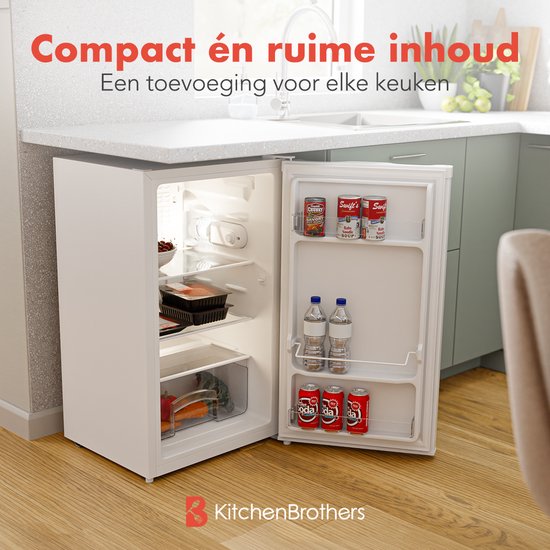 KitchenBrothers Kühlschrank - 88L - Kühlschrank - Tischmodell - Kühlschrank - Freistehend - Weiß