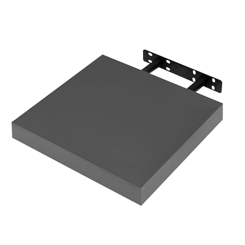 Woltu Rechteckiges Wandregal Bücherregal - Dunkelgrau MDF - 25 cm