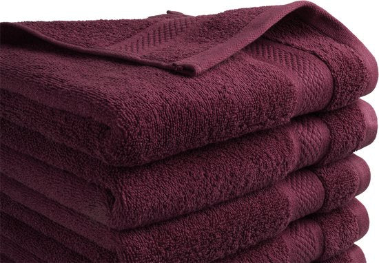 DoubleDry XL Handtücher 70 x 140 – 6er-Set – Hotelqualität 500 g/m² – 6x Bordeauxrot