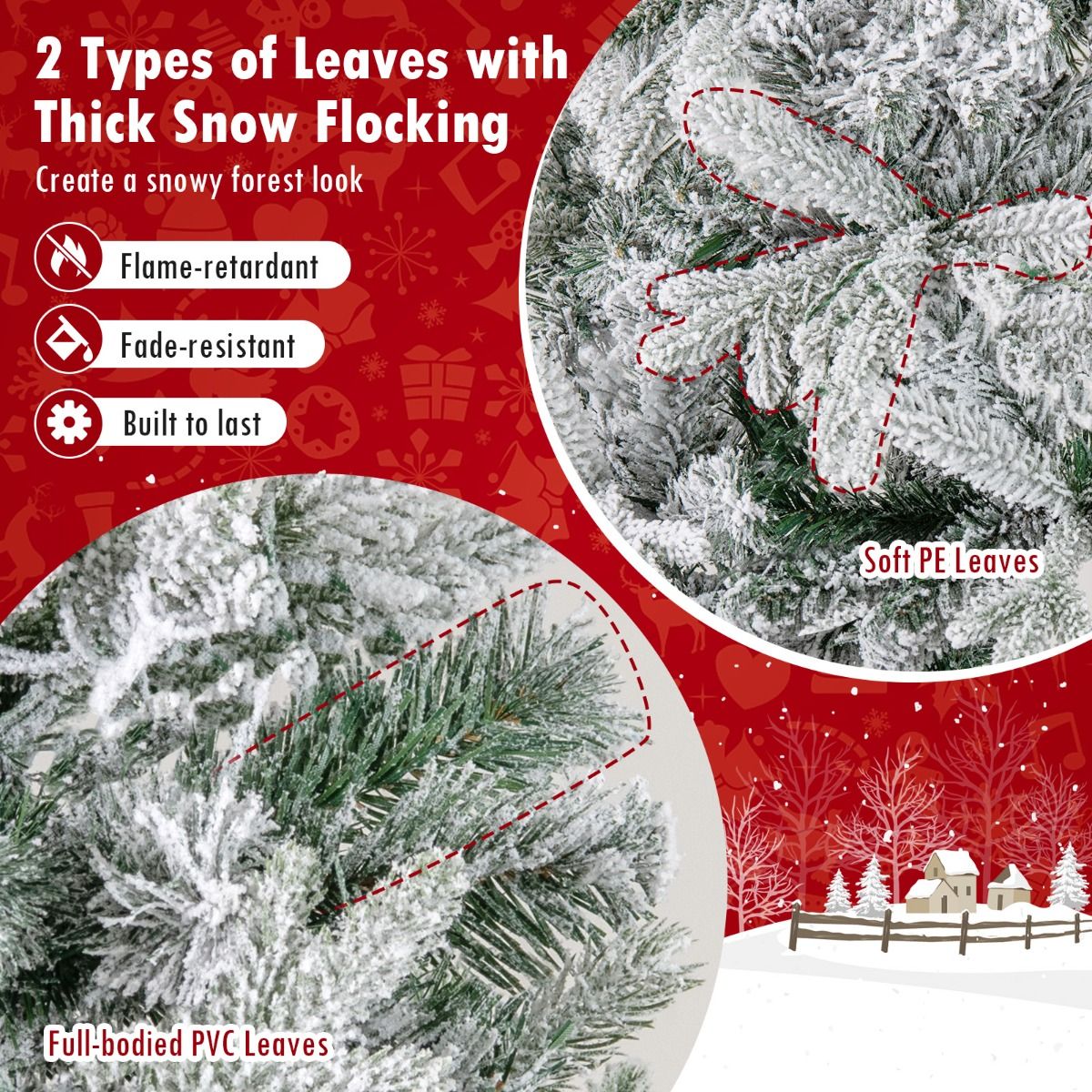 Coast halber künstlicher Weihnachtsbaum vorbeleuchtet 210 cm - Schnee-Effekt - Weiß/Grün - 126 x 63 x 210 cmCoast halber künstlicher Weihnachtsbaum vorbeleuchtet 210 cm - Schnee-Effekt - Weiß/Grün - 126 x 63 x 210 cm