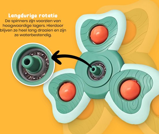 Frummel Fidget Spinners XL mit Saugnapf - Badespielzeug - Sinnesspielzeug - Fidget Toys - Badespinner - Fidget Spinner für die Autoscheibe - 3 Stück