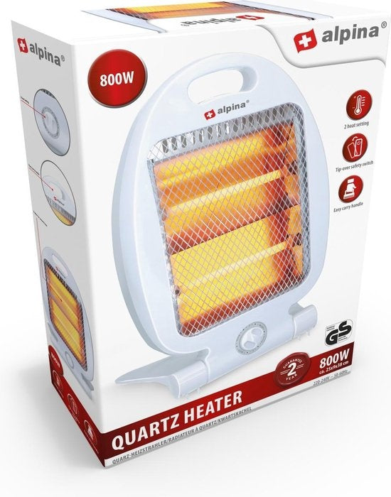 alpina Elektroheizgerät LQ001 - Halogenheizgerät - 2 Heizstufen - 800W