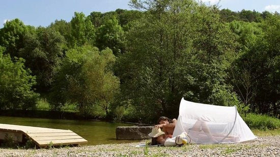 Pop-up Strandzelt 245 cm x 145 cm x 95cm hellgrau 401677