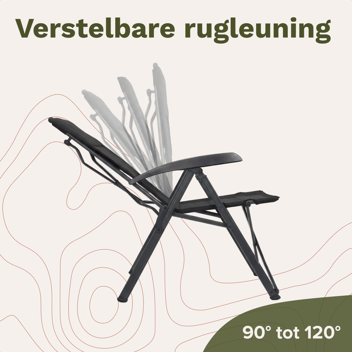TRVLMORE Luxus Campingstühle 2er Set - faltbar - 150KG Tragkraft - verstellbare Rückenlehne - inklusive Tragetasche - Schwarz