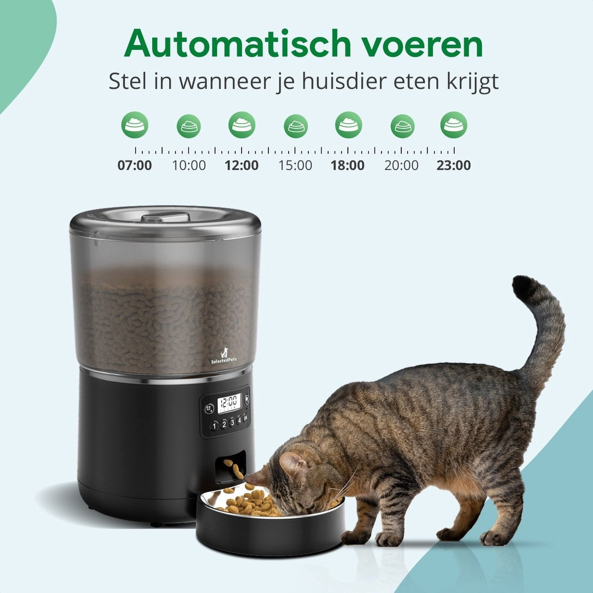 Automatischer Futternapf Katze und Hund 4L - Feeder Katze - Schwarz - Dutch Manual included