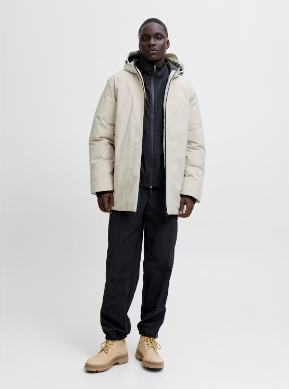 Jack & Jones Planet Parka Jacket XL - Moonbeam - Herren - Leicht, warm und winddicht