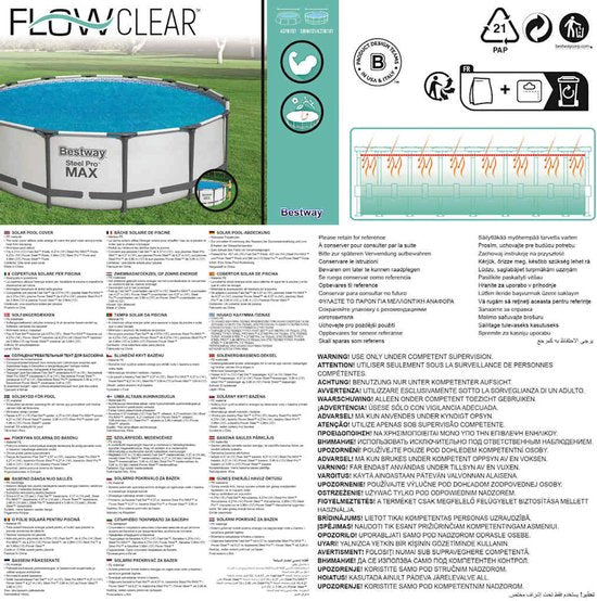 Bestway Solar-Poolabdeckung, rund, 427 cm