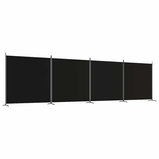 vidaXL – Raumteiler – mit – 4 – Paneelen – 698 x 180 – cm – Stoff – schwarz