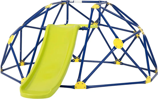 COSTWAY Kletterkuppel mit Rutsche - 180 kg, Outdoor- und Indoor-Spielplatz - 241,5 x 183 x 91,5 cm