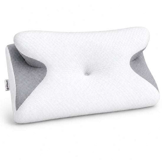 Ergonomisches Kopfkissen – 95 % Baumwolle - Kopfkissen bei Nackenbeschwerden – Schmetterlingskissen – Für Rücken-, Bauch- und Seitenschläfer – Memory-Schaum – Kissen aus Memory-Schaum – Schlafkissen – Kissen – Ergonomisches Kissen – Orthopädische Kissen –