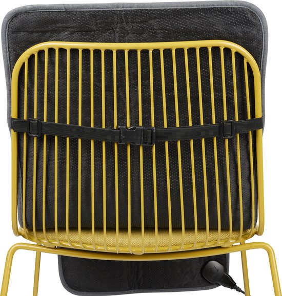 Tristar BW-4772 Elektrische Stuhldecke – Heizdecke – Waschmaschinenfest – Rutschfest – 110 x 40 cm – Fleece – Grau – Beheizter Lendenbereich – Für 1 Stuhl/Person