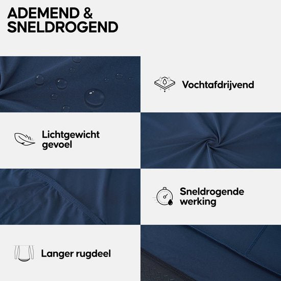 DANISH ENDURANCE Herren Radtrikot - Radsporttrikot - Kurze Ärmel - Quick-Dry - Marineblau - Größe M