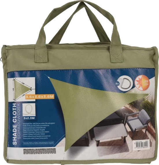 ProGarden-Schattierungsnetz-Dreieck-3,6 x 3,6 x 3,6 m-grün