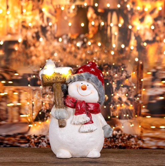 Weihnachtsgeschenke Weihnachten Figur Schneemänner Paar - Figurine 36CM - Weihnachtsdekorationen für Innen und Außen