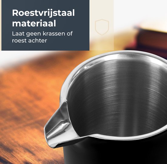 Castagnola Cafetière - Doppelwandige Kaffeemaschine - French Press - Edelstahl - 1 Liter - Schwarz