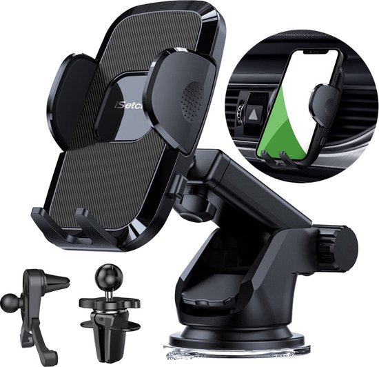 iSetchi Telefonhalterung - Auto - Extra starker Saugnapf - 3-in-1
