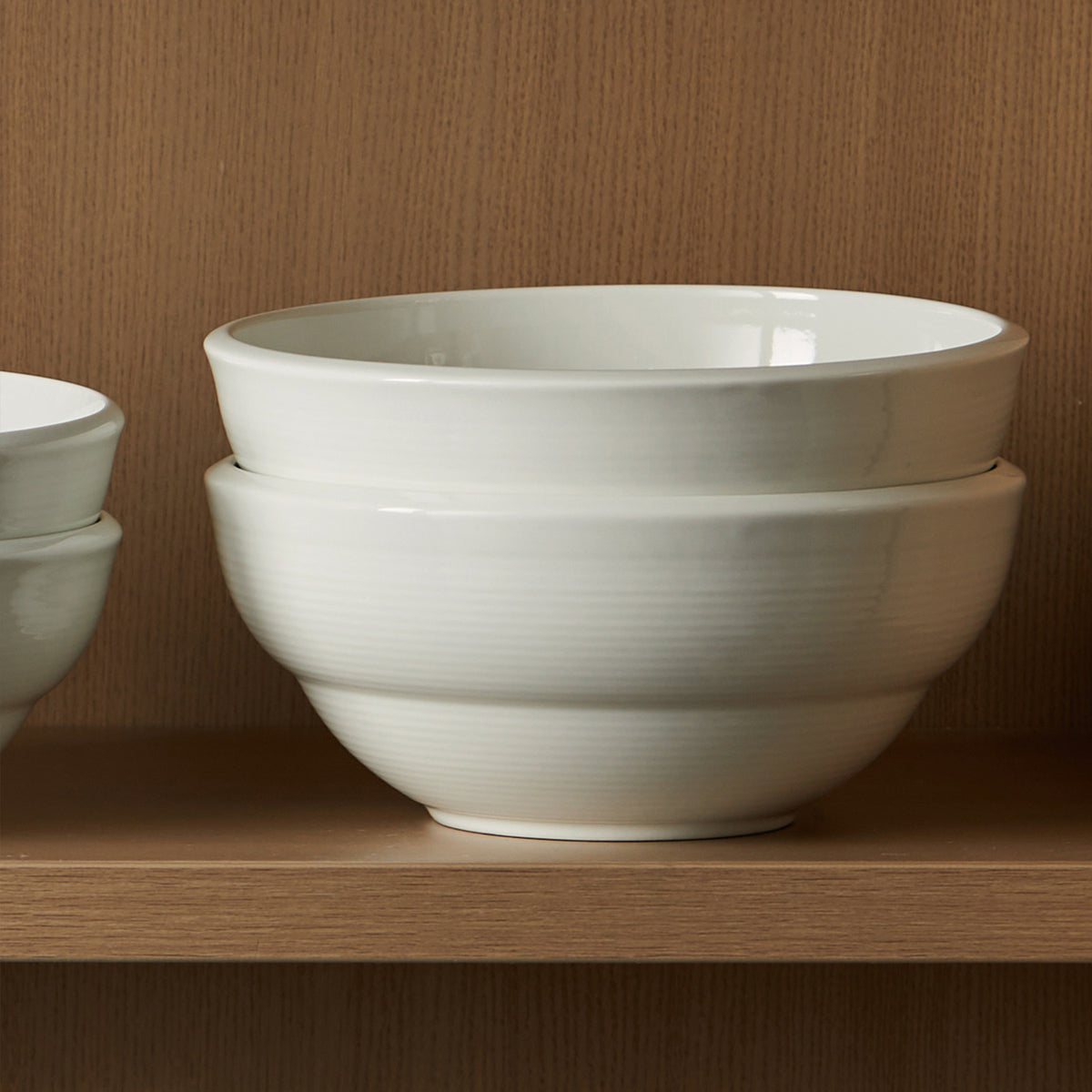 Jiwoo ZEN Suppentassen, 6er-Set – 20 cm (8 Zoll) – Weiß