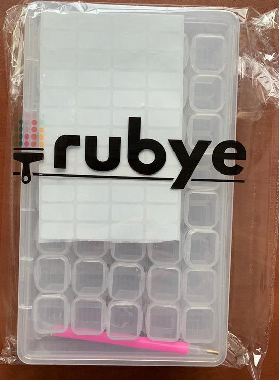 RubyeÂ® Aufbewahrungsbox für Diamantmalerei - Sortierbox - Diamantmalerei für Erwachsene - Stifte - Pinzette - Aufbewahrungsbox 84 Boxen