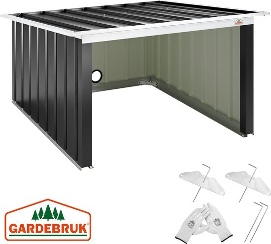 Gardebruk Roboter Mäher Garage - Flachdach Metall 89x90x54cm - Anthrazit