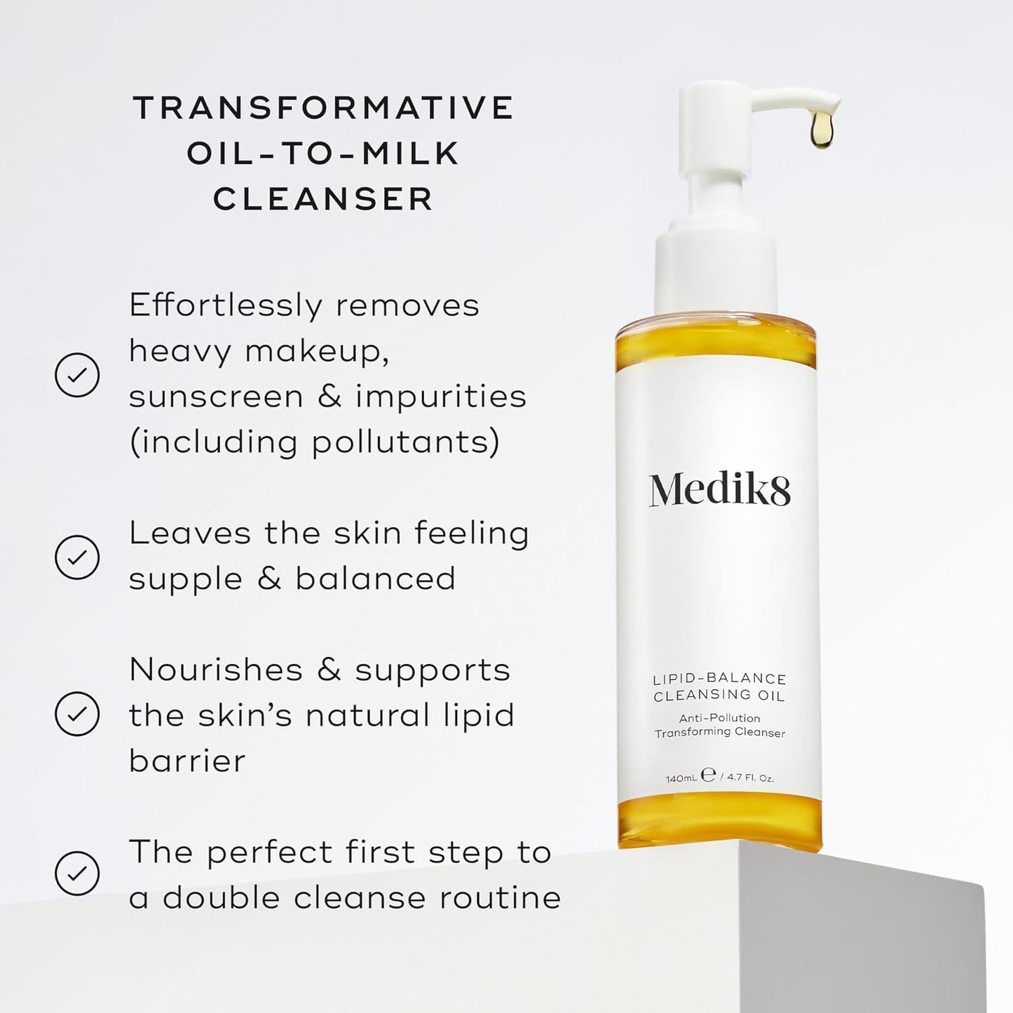 Medik8 Lipid-Balance Cleansing Oil 140 ml - Sanftes, pflegendes Reinigungsöl für perfekt ausbalancierte Haut