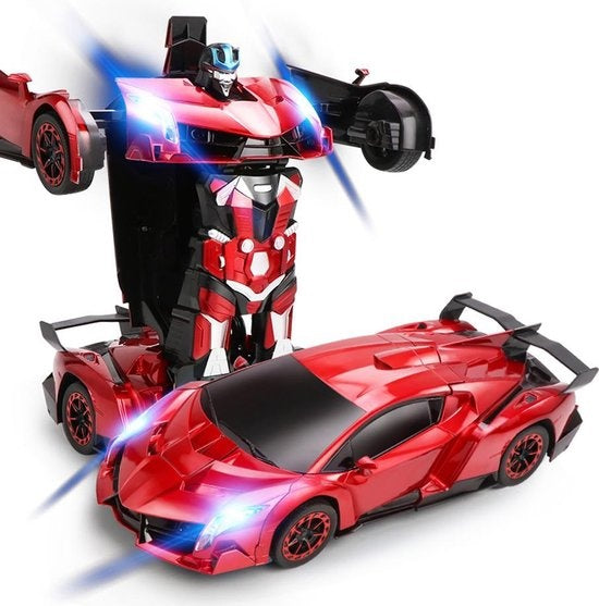 MEWAU 1:12 RC Transforming Car/Roboter - 2 in 1Ferngesteuertes Auto - Gestenwahrnehmung - Spielzeugauto - Rot