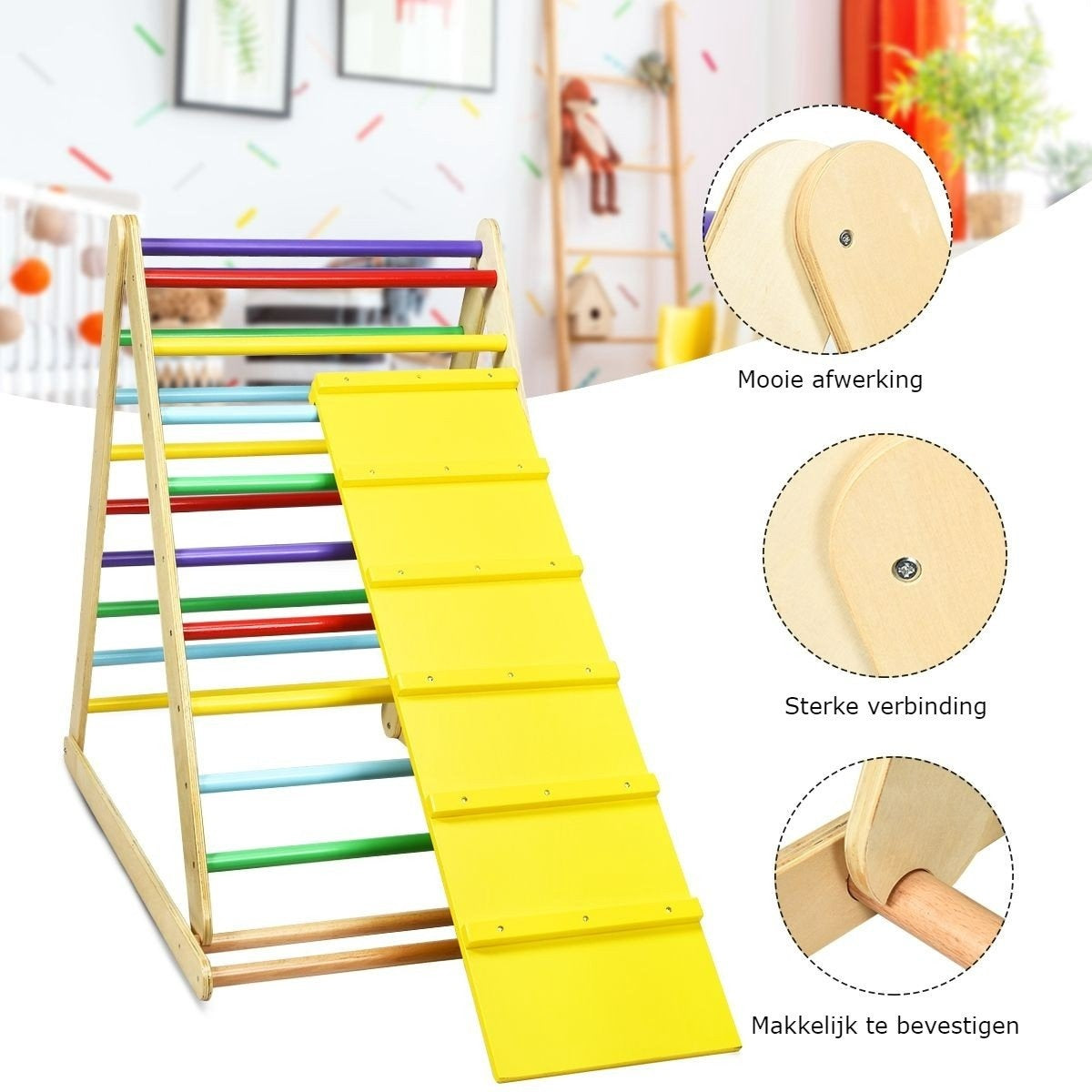 Coast Climbing Triangle Sprout Triangle klappbares Klettergerüst mit Leiter aus Holz