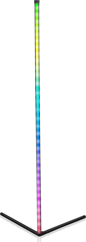 Grundig LED Stehleuchte - Stehleuchte 140cm - Dimmbares RGBW und weißes Licht - Inkl. Fernbedienung und Musiksensor