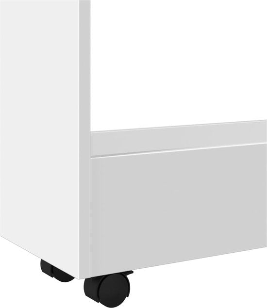 vidaXL – Schmal – Aufbewahrungswagen – 3 Schubladen – Weiß – Behandelt – Holz