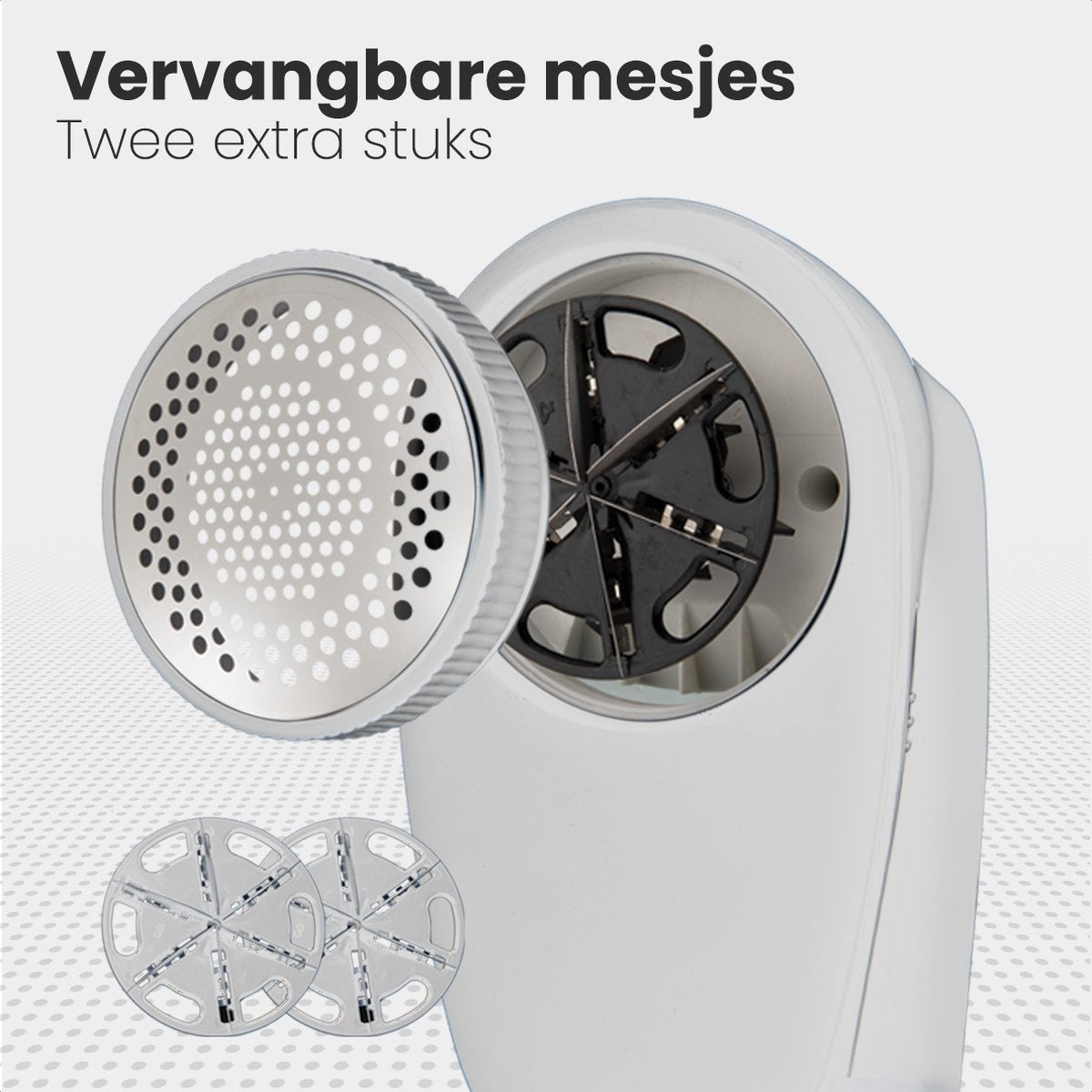 Auronic Elektrischer Fusselentferner - Kabellos - 2 Extra-Aufsätze - Weiß