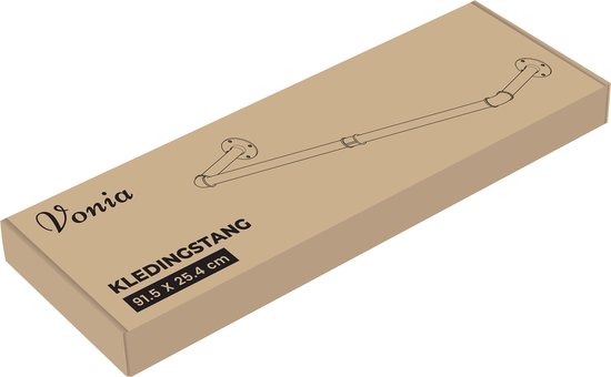 Vonia Kleiderständer - Kleiderständer - Kleiderstange Wand - 91,5 cm x 25,5 cm - Schwarz