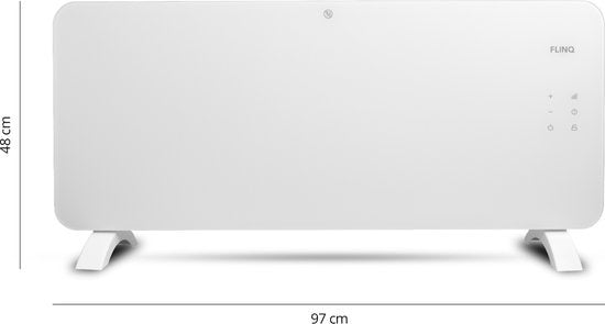 FlinQ Smart Panel Heater mit WiFi - Elektrische Heizung - Heizpaneel - Elektrische Heizung - Konvektorheizung - Tragbare Heizung - 2000W - Weiß