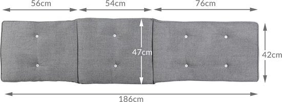 Detex Garten Kissen Lounger Atmungsaktive Kissen - Grau melange