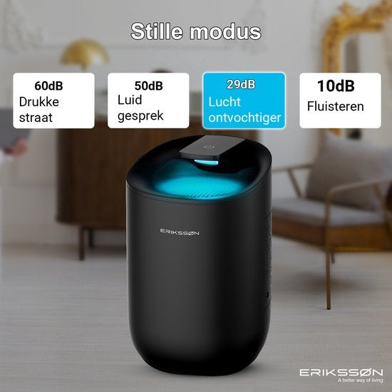 ErikssÃ˜n Luftentfeuchter Dry Pro - Entfeuchtet bis zu 0,6 Liter pro Tag - Geeignet für Schlafzimmer und Badezimmer und Wohnzimmer und Keller - Luftentfeuchter