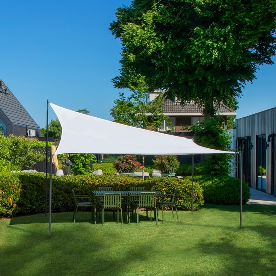 VONROC Premium Schattentuch - Tarp - Rechteck - 400x300 cm - Wasserabweisend - Weiß - Inkl. Aufbewahrungsbeutel und Befestigungsschnur
