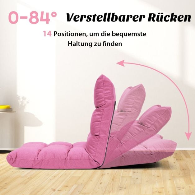 Coast Verstellbarer Bodensessel – 14 Rückenlehnenpositionen – 106,5 x 55,5 x 10 cm – Dunkelrosa