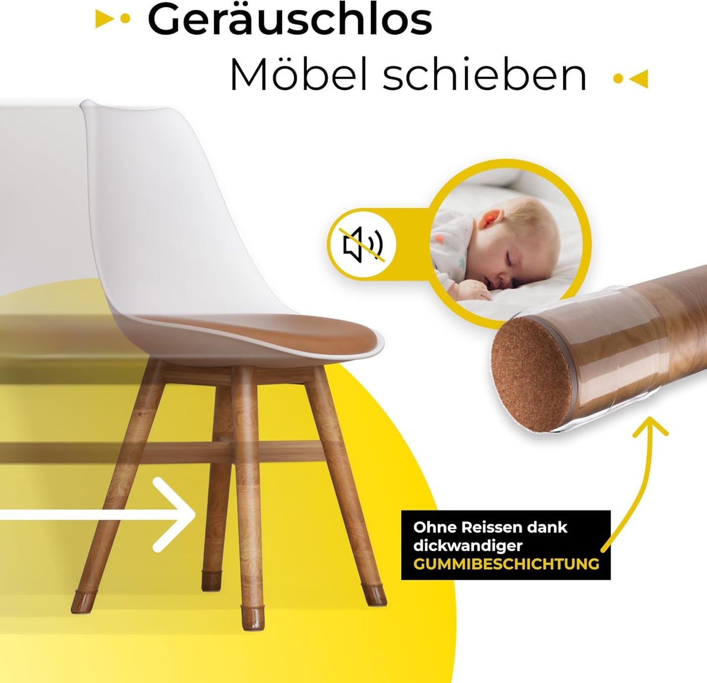 Five Dots - Satz mit 16 Stuhlbeinkappen - Rund