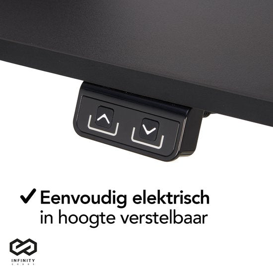 Infinity Goods Sitz-Steh-Schreibtisch - elektrisch höhenverstellbar - 140 x 60 CM - Schwarz