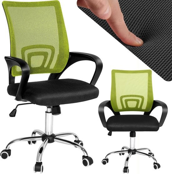 tectake - bureaustoel burostoel kantoor - design - zwart/groen - 401790