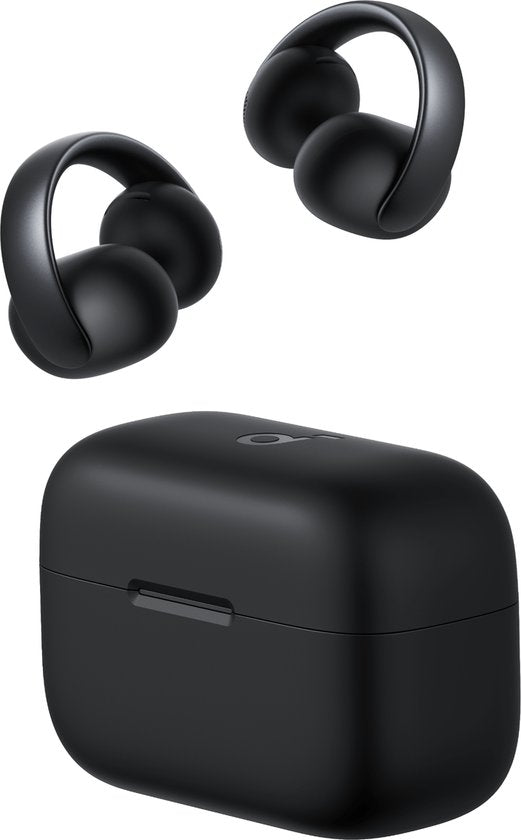 soundcore AeroClip von Anker – Open-Ear-Ohrhörer – Clip-On-Kopfhörer – Adaptiver Tragekomfort – Klare Gespräche dank 4 Mikrofonen und KI – Stabiler Sitz – 12-mm-Treiber für klaren Klang – Open