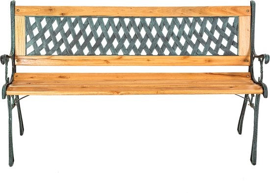 Gartenbank aus Gusseisen - Rautenmuster - 128 x 51 x 73cm