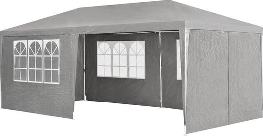 Partyzelt mit Seitenwänden - 3x6M - Dunkelgrau 3x6