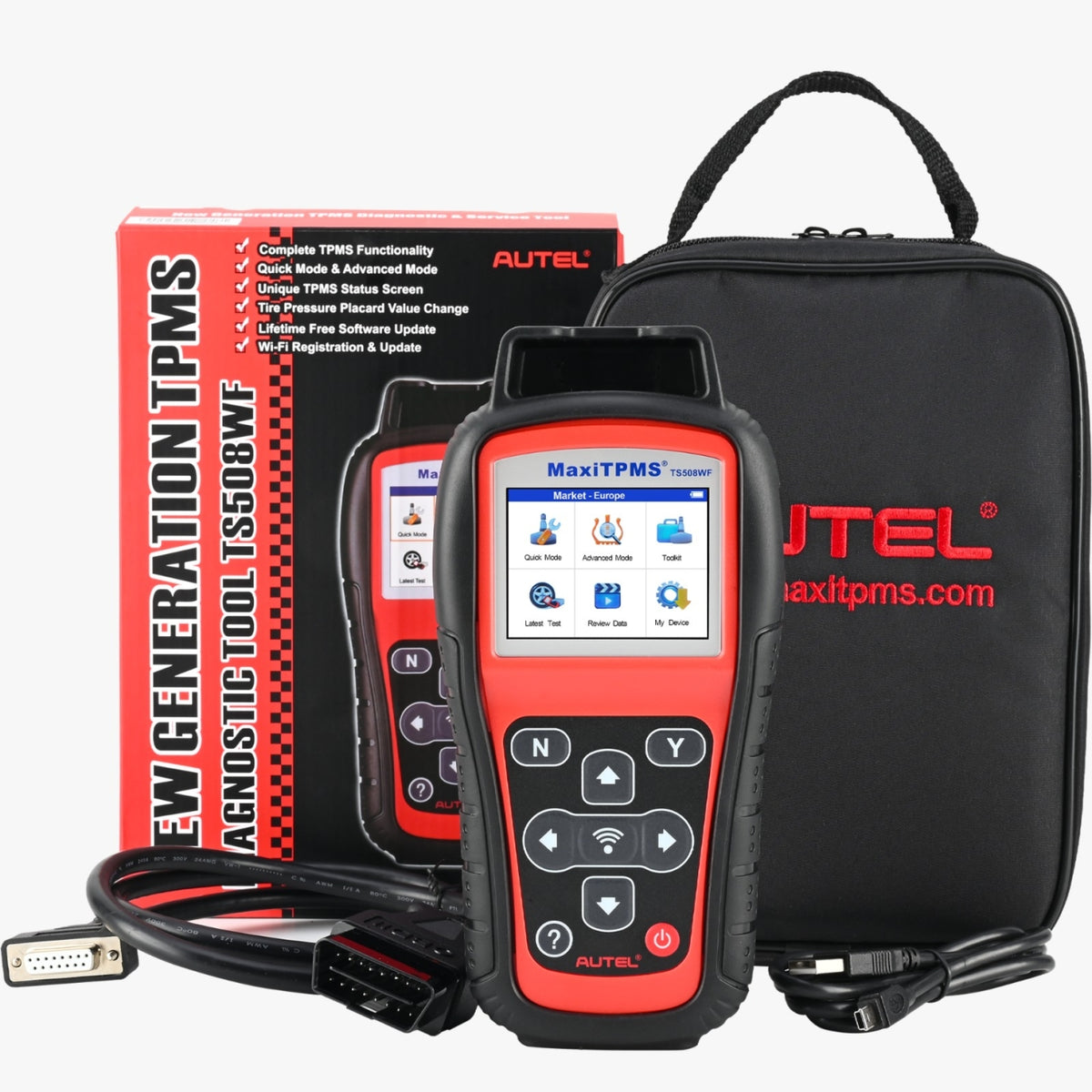 Autel MaxiTPMS TS508WF TPMS-Diagnosegerät – WLAN – ca. 215 × 105 × 37 mm