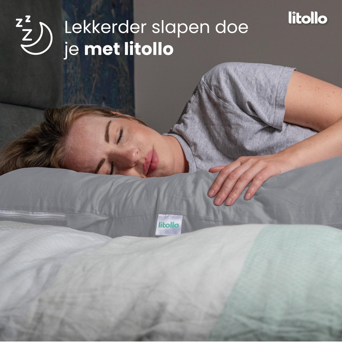 LitolloÂ¬Ã† Umstandskissen XXL - Stillkissen - Körperkissen - 280cm - Grau - Mit kostenlosem, abnehmbarem Bezug (im Wert von â€šÃ‡Â¨29.95)