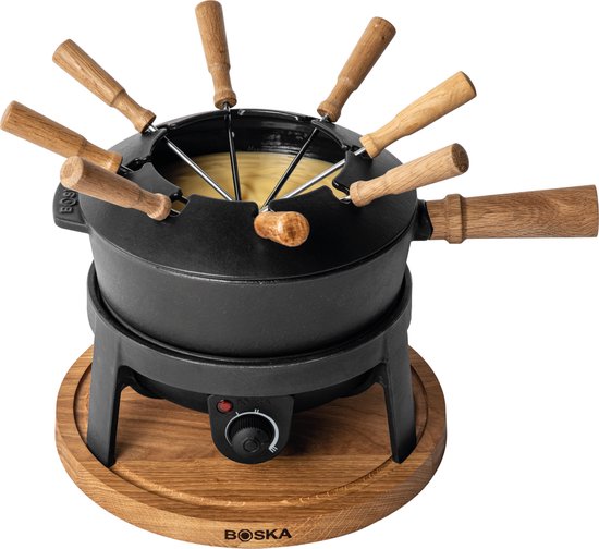Boska Elektrisches Fondue-Set Pro - Für jede Art von Fondue - 8 Personen - Stilvolles Gusseisen - Extra langes Kabel