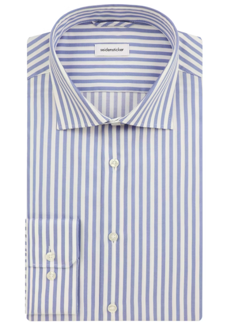 Seidensticker New Kent Business Hemd - Mittelblau - Größe 42 - Regular Fit - 100% Baumwolle